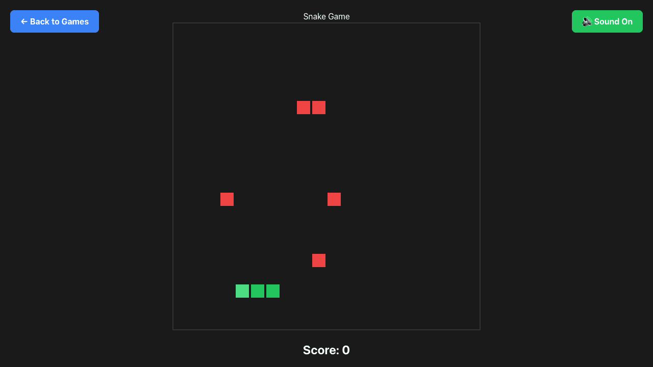 Snake game screenshot